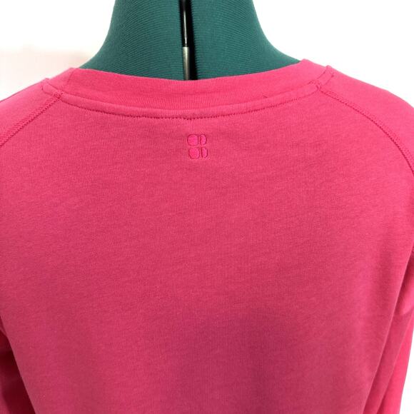 Sweaty Betty After Class Crop Sweatshirt Crewneck Organic Cotton Dark Pink Small - Picture 4 of 10